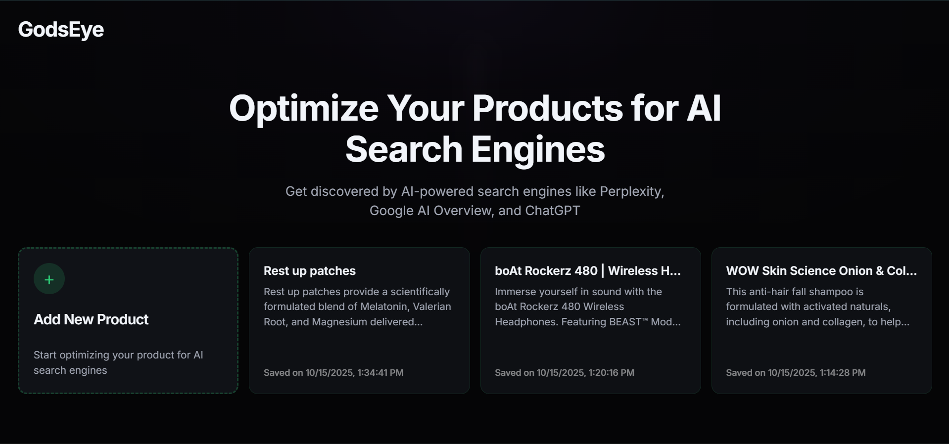 Manage every product in one control center screenshot